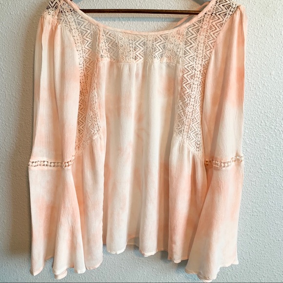 Chelsea & Violet Tops - Chelsea & Voilet Flowy Peasant Top Pink Medium
